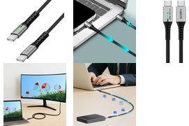 LogiLink USB-C® Kabel USB 3.2 Gen2x2 USB-C® Stecker 0.50 m Schwarz mit LED, 4K UHD, beidseitig verwendbarer Stecker CU0431 (CU0431)