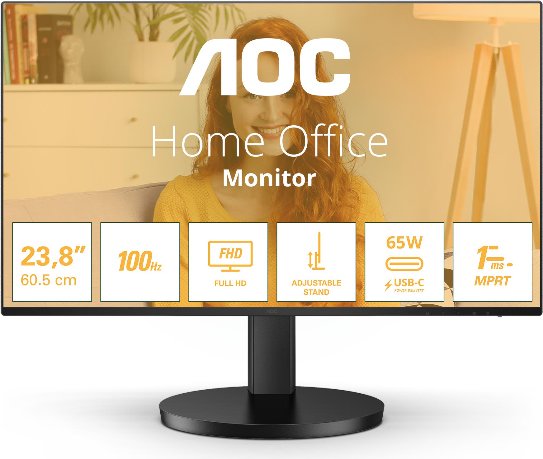 AOC 24B3CF2 24" IPS Monitor 100Hz 1920 x 1080 4ms 1x HDMI/1x USB-C/2x USB 3.2 (24B3CF2)