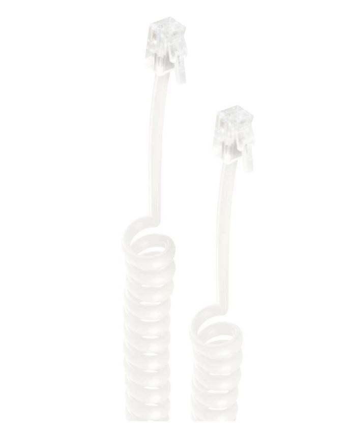 Shiverpeaks Telefonhörer Anschlusskabel [1x RJ10-Stecker 4p4c - 1x RJ10-Stecker 4p4c] vergoldete Steckkontakte 2 m Weiß (BS70132)