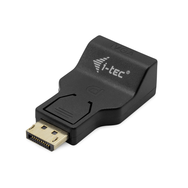 i-tec Videoadapter DisplayPort zu VGA DP2VGAADA Full HD 1920×1080 vergoldeter DP-Stecker Schwarz