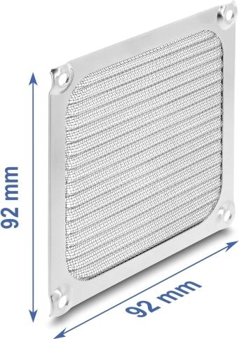 Delock Lüftergitter 92 x 92 mm Aluminium – Lüfter Staubfilter mit Edelstahl-Filtergewebe (67457)