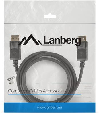 Lanberg CA-DPDP-10CC-0018-BK DisplayPort-Kabel 1,8 m Schwarz (CA-DPDP-10CC-0018-BK)