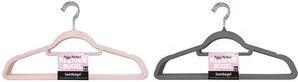Peggy Perfect Kleiderbügel "Samtbügel" mit Steg, 6er Pack extra soft durch Kunststoffbeflockung, Haken aus Metall, - 1 Stück (90166)
