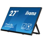 iiyama ProLite T2755QSC-B1, 68,6cm (27''), Projected Capacitive, USB, Kit (USB), schwarz Touchmonitor (16:9), Bildschirmdiagonale: 68,6 cm (27''), Touchscreen, Projected Capacitive, Multi Touch, Auflösung: 2560x1440 Pixel, VESA Mount (100x100 mm), Reaktionszeit: 5ms, Helligkeit 400cd, Blickwinkel 178/178°(H/V), Kontrast: 1000:1, Anschluß: USB, Display-Port, HDMI, inkl.: Kabel (USB, HDMI), Netzteil, Netzkabel, Standfuß, QSG, Farbe: schwarz (T2755QSC-B1)