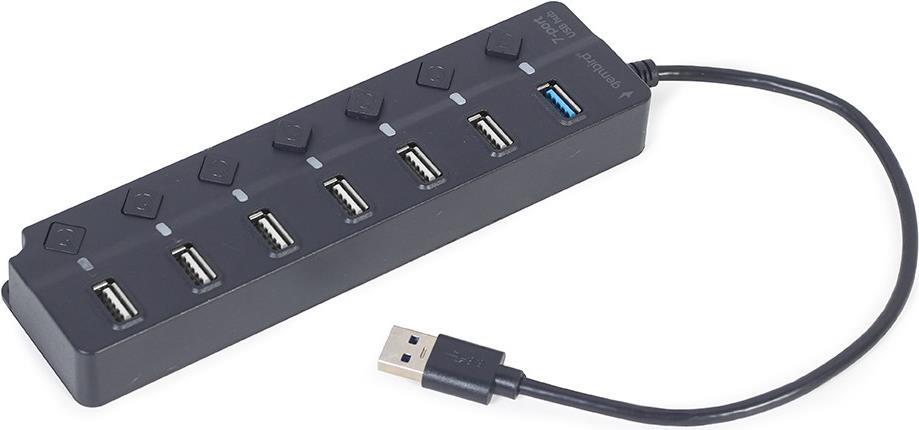 Gembird USB-Hub (1 x USB 3.1 + 6 x USB 2.0), schwarz - UHB-U3P1U2P6P-01 (UHB-U3P1U2P6P-01)