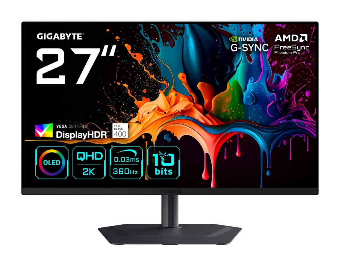 Gigabyte MO27Q3 Gaming-Monitor – 27" OLED, QHD, 360Hz, 0.03ms, KVM, HDR (MO27Q3)
