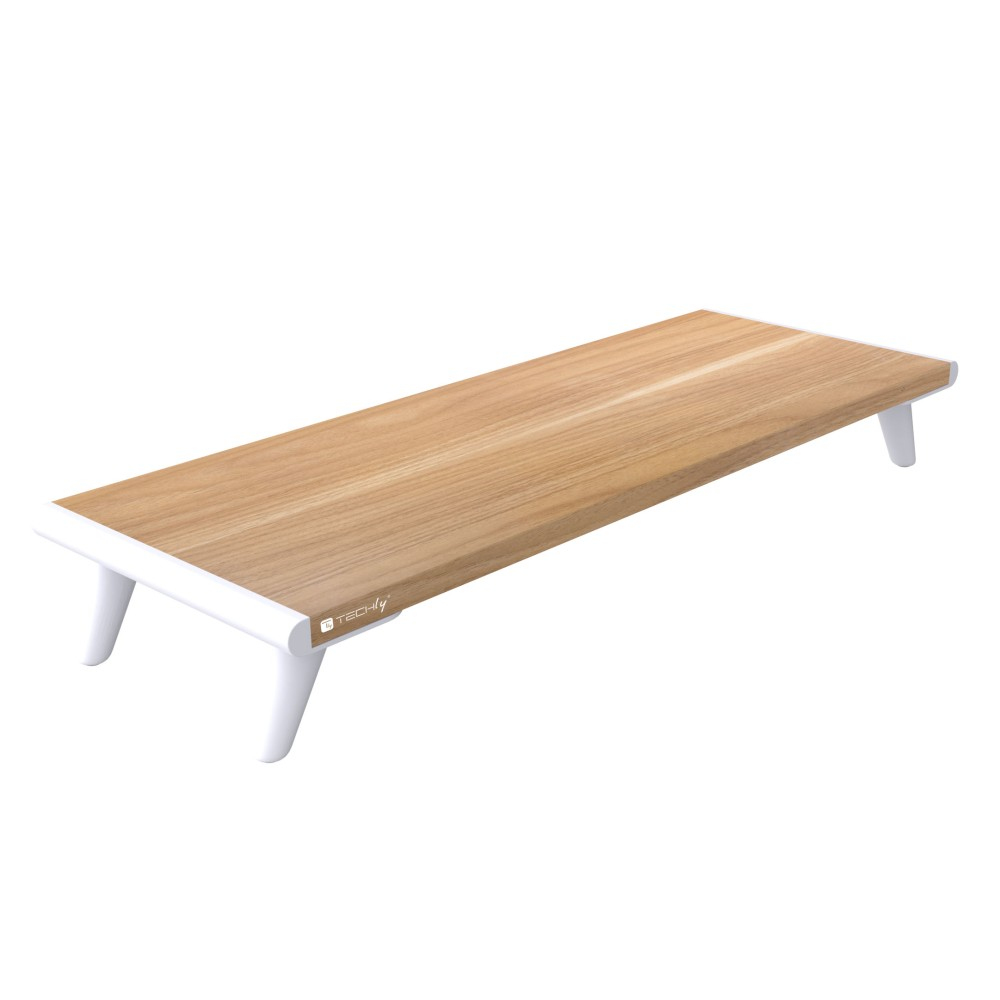 TECHly Monitorständer ICA-MS-389 Ergonomisch 54,5 cm Naturholz Beige/Weiß