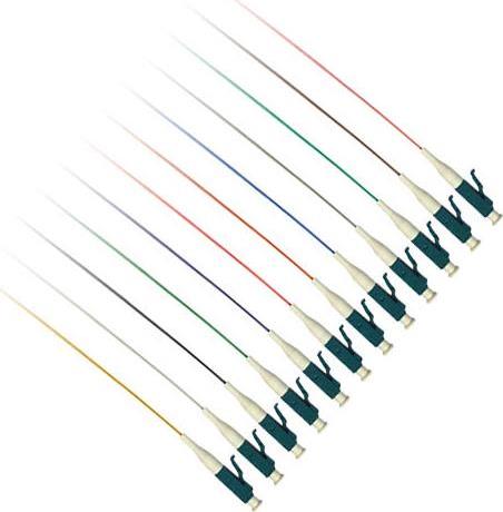 ACT LC 9/125 OS2 fiber pigtail set of 12 pieces. Lc os2 12p semi t pigt 1.00m (RL9980)