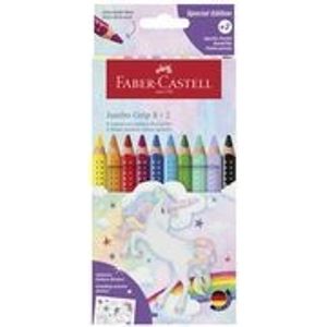 FABER-CASTELL Einhorn Jumbo Grip Buntstifte farbsortiert, 10 St&uuml;ck (110923)