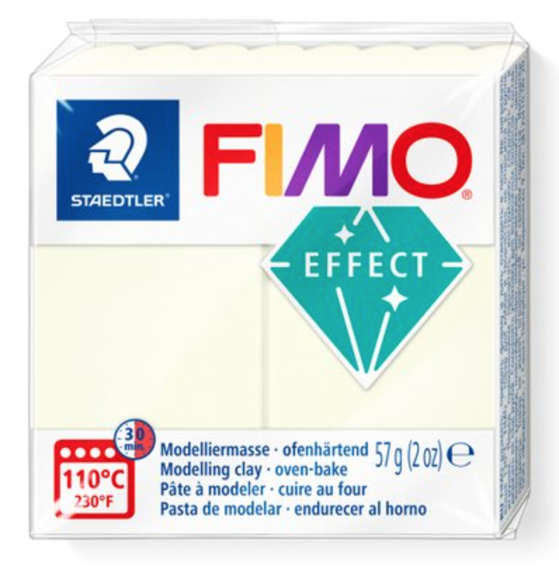 STAEDTLER FIMO effect Knetmasse nachtleuchtend 57 g Weiß