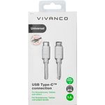 Vivanco USB-Kabel USB 2.0 USB-C™ Stecker, USB-C™ Stecker 1.20 m Weiß (37561)