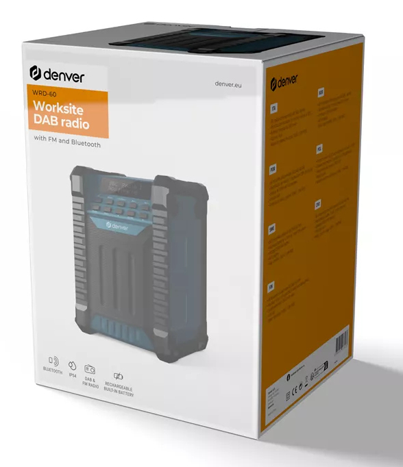 DENVER WRD-60 Baustellenradio 100 W DAB/DAB+/FM IP54 Schwarz, Blau