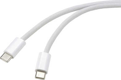 Renkforce USB-Kabel USB-C® Stecker, USB-C® Stecker 1.00 m Weiß verdrillte Paare RF-6056882 (RF-6056882)