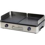 DOMO BBQ Genius Elektro Tischgrill Antihaftbeschichtung, Kontrollleuchte, mit Windschutz Schwarz, Edelstahl (DO9259G)