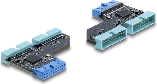 Delock USB 5 Gbps Hub 20 Pin Pfostenbuchse zu 2 x USB 5 Gbps (67341)