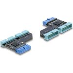 Delock USB 5 Gbps Hub 20 Pin Pfostenbuchse zu 2 x USB 5 Gbps (67341)