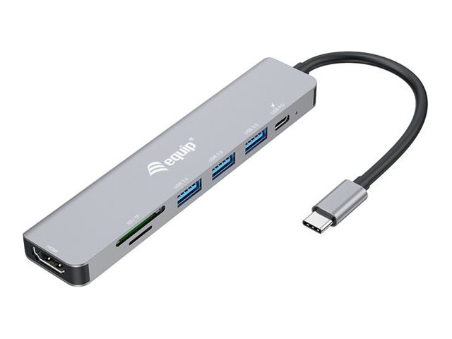 equip USB-C 7-in-1 Dockingstation HDMI 4K/60Hz 100W PD Silber