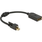 Delock Adapter mini DisplayPort 1.2 Stecker mit Schraube > DisplayPort Buchse 4K schwarz (62638)