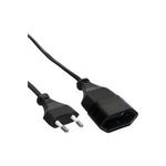 InLine® Euro-Verlängerung, Eurostecker an Eurokupplung, schwarz, 5m (16685S)