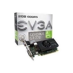 EVGA GF GT 730 2GB DDR3 PCI-E NVIDIA GT 730, 2048 MB, 128 bit DDR3, PCI-E 2.0 16x, DVI-I x 2, Mini-HDMI (02G-P3-2738-KR)