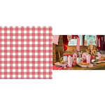 PAPSTAR Servietten "ROYAL Collection Vichy Karo", rot aus Tissue, 1/4 Falz, 4-lagig, Maße: 400 x 400 mm, - 1 Stück (87103)