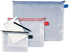 REXEL Reißverschlusstasche Mesh Bags, DIN A5, PVC, schwarz mit verstärkten Fäden, transparent, schwer entflammbar (1300257)