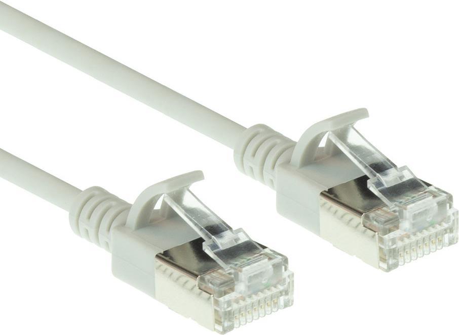 ACT Grey 5 meter LSZH U/FTP CAT6A datacenter slimline patch cable snagless with RJ45 connectors (DC7005)