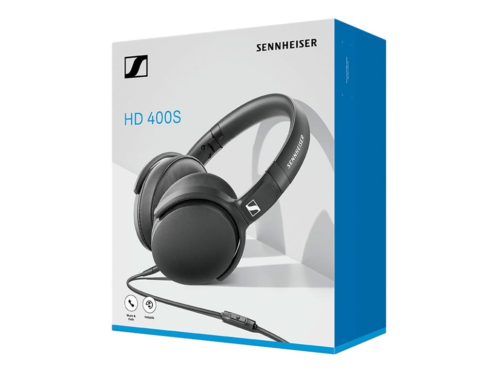 Sennheiser HD 400S Over-Ear-Kopfhörer mit Mikrofon, kabelgebunden, 3,5-mm-Stecker, Schwarz