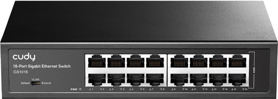 Cudy GS1016 Gigabit Ethernet Switch 16 Ports unmanaged Schwarz