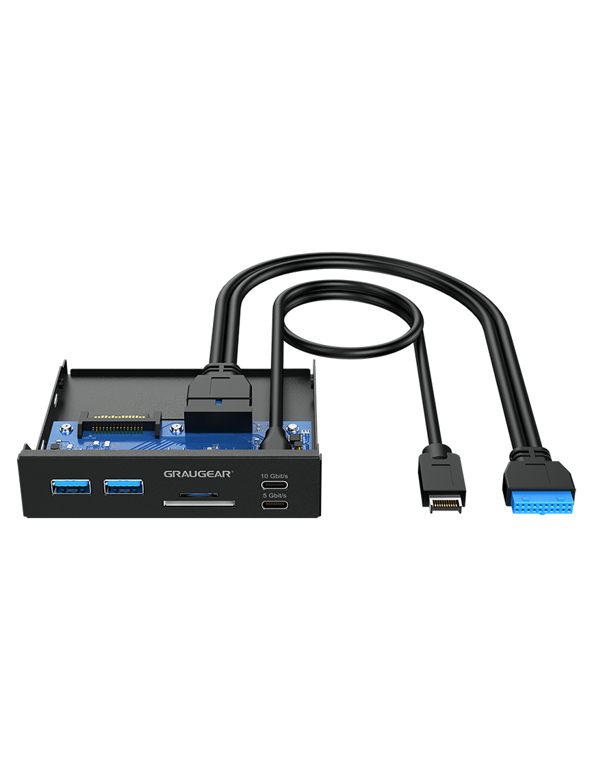 GrauGear G-MP01CR USB-Hub mit Kartenleser Schwarz