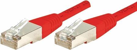 EXERTIS CONNECT Patchkabel F/UTP, CAT.5e, rot, 1,0 m Patchkabel mit besonders schmalem Knickschutz (