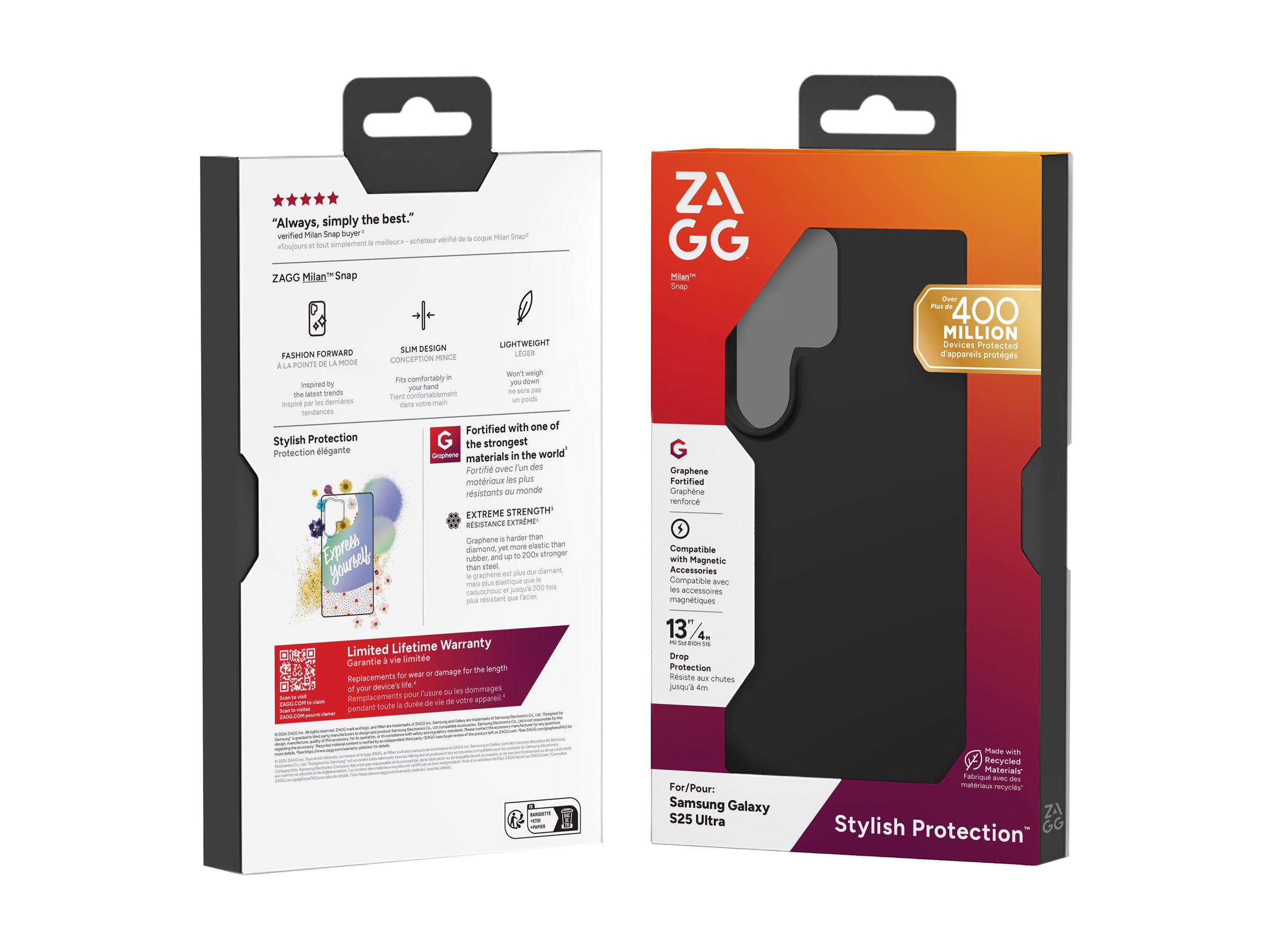 ZAGG Milan Snap Schutzhülle für Samsung Galaxy S25 Ultra 6,9″ Schwarz