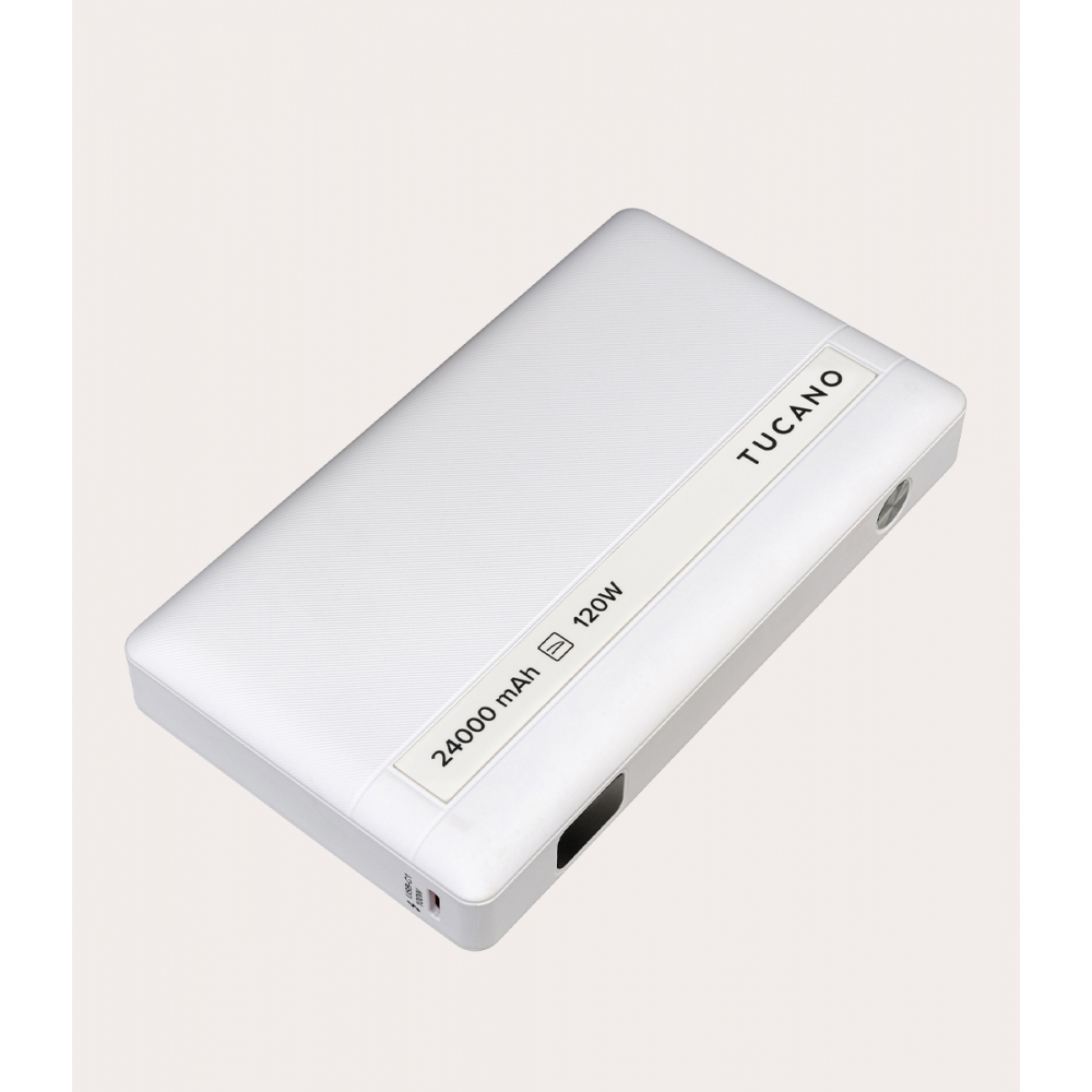 Tucano Powerbank für Laptop 24000 mAh 120 W Weiß