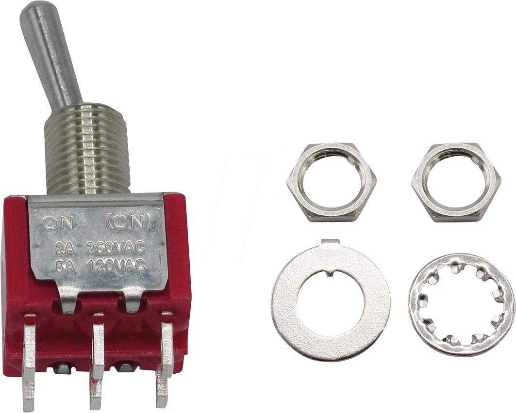 RND COMPONENTS RND 210-00431 - Miniatur-Kippschalter, 2x, Ein-(Ein) (tastend) (RND 210-00431)