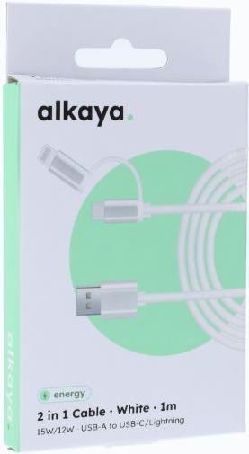 alkaya Speed Flex Datenkabel Hochglanz 12W 1m weiss (CL-60028)