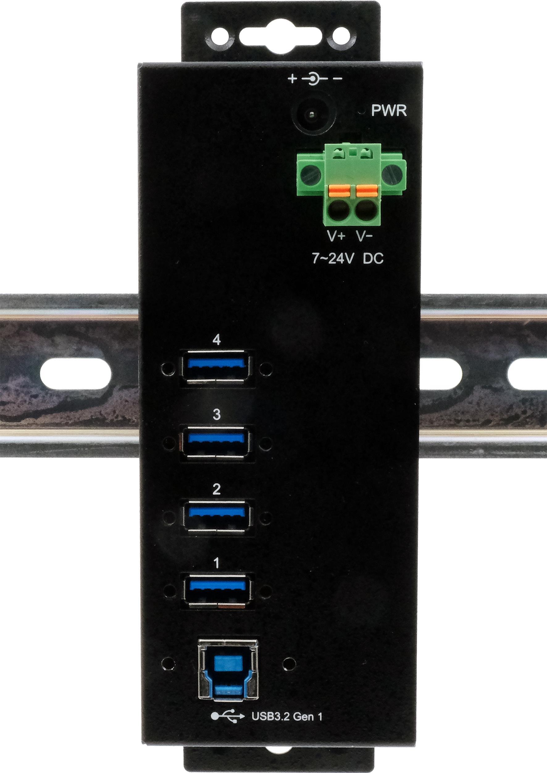 EXSYS EX-1186HMVS-2 Schnittstellen-Hub USB 3.2 Gen 1 (3.1 Gen 1) Type-B 5000 Mbit/s Schwarz (EX-1186HMVS-2)
