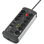 Renkforce Master/Slave-Steckdosenleiste 10fach Schwarz, Aluminium Schutzkontakt 1296315 (1296315)