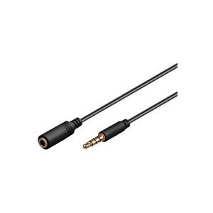 Wentronic Goobay 3,5mm-Klinke-Verlängerungskabel, Schwarz, 1.5 m - Klinke 3,5 mm-Stecker (4-Pin, Stereo) > Klinke 3,5 mm-Buchse (4-Pin, Stereo) (62478)