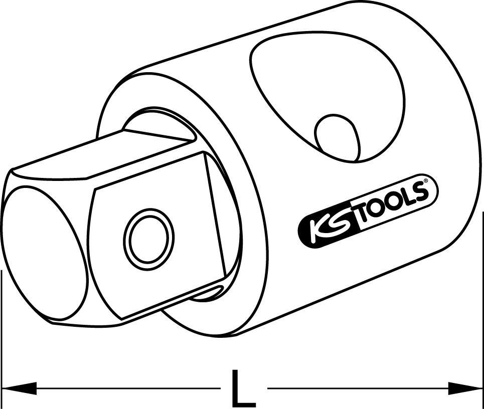 KS TOOLS 3/8" Gleitstück/Reduzieradapter, 1/2"F x 3/8"M (911.3826)