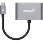 Manhattan 130691 Notebook-Dockingstation & Portreplikator Kabelgebunden USB 3.2 Gen 1 (3.1 Gen 1) Type-C Grau (130691)