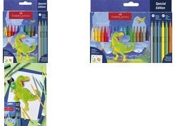 AKTION: FABER-CASTELL Dino Filzstifte farbsortiert, 13 St. + GRATIS Dinosticker (554214)