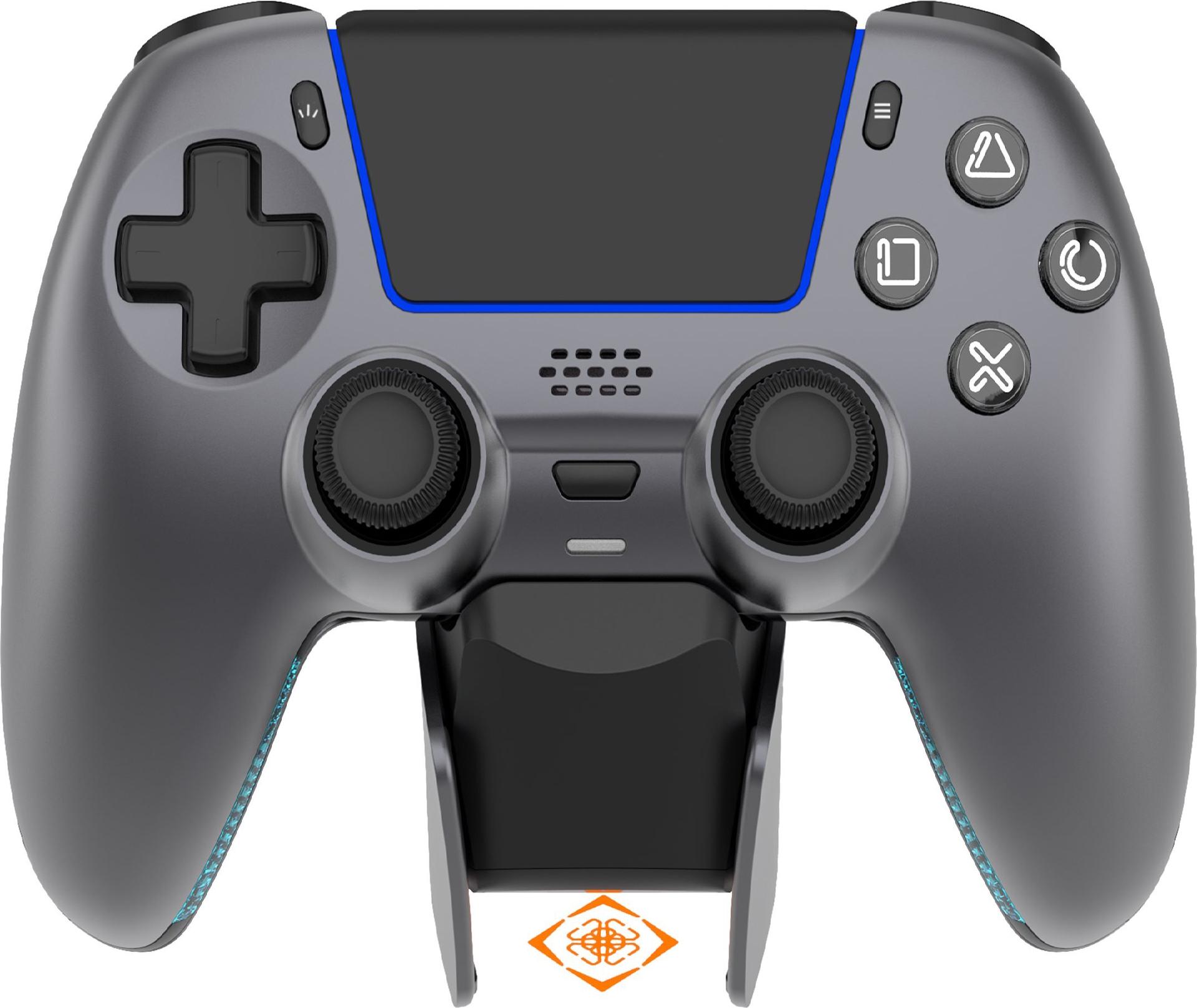 Deltaco Gaming GAM-199 Wireless Gamepad für PS5 mit Ladestation Stahlgrau