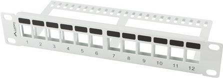 Lanberg Patchpanel Blank 12-Port 1U Keystone Organizer grau (PPKS-9112-S)