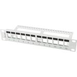 Lanberg Patchpanel Blank 12-Port 1U Keystone Organizer grau (PPKS-9112-S)