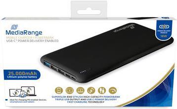 MediaRange MR754 Akkuladegerät Schwarz Lithium Polymer (LiPo) 25000 mAh (MR754)