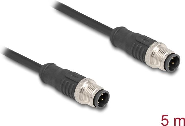 Delock M12 Kabel D-kodiert 4 Pin Stecker zu PVC 5 m (80849)
