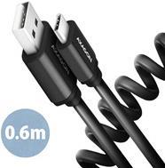 AXAGON BUCM-AM10TB Twister-Kabel, USB-C auf USB-A 2.0, schwarz - 0,6m (BUCM-AM10TB)