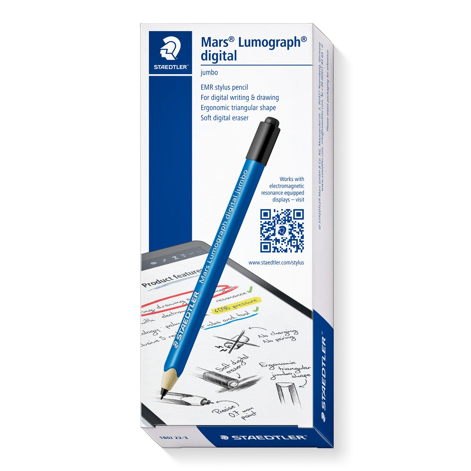 STAEDTLER Mars Lumograph Digital Jumbo 180J 22-3 Eingabestift 0,7 mm Blau