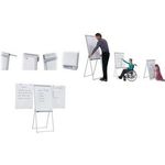 FRANKEN Flipchart Standard Deluxe, 670 x 950 mm, hellgrau Tafel magnethaftend, Vierbeinstativ, glasfaserverstärkter (FC84)