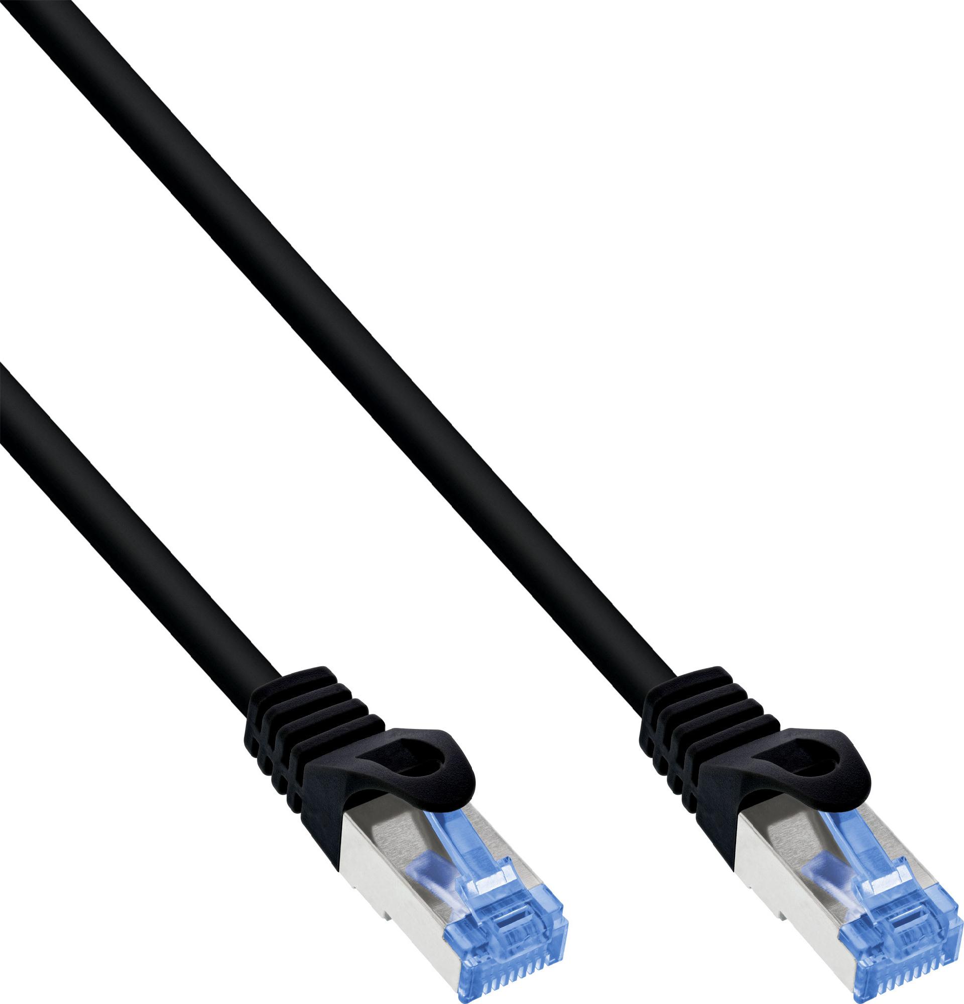 InLine Patch-Kabel Cat.6a S/FTP (S-STP) 2 m TPE Schwarz